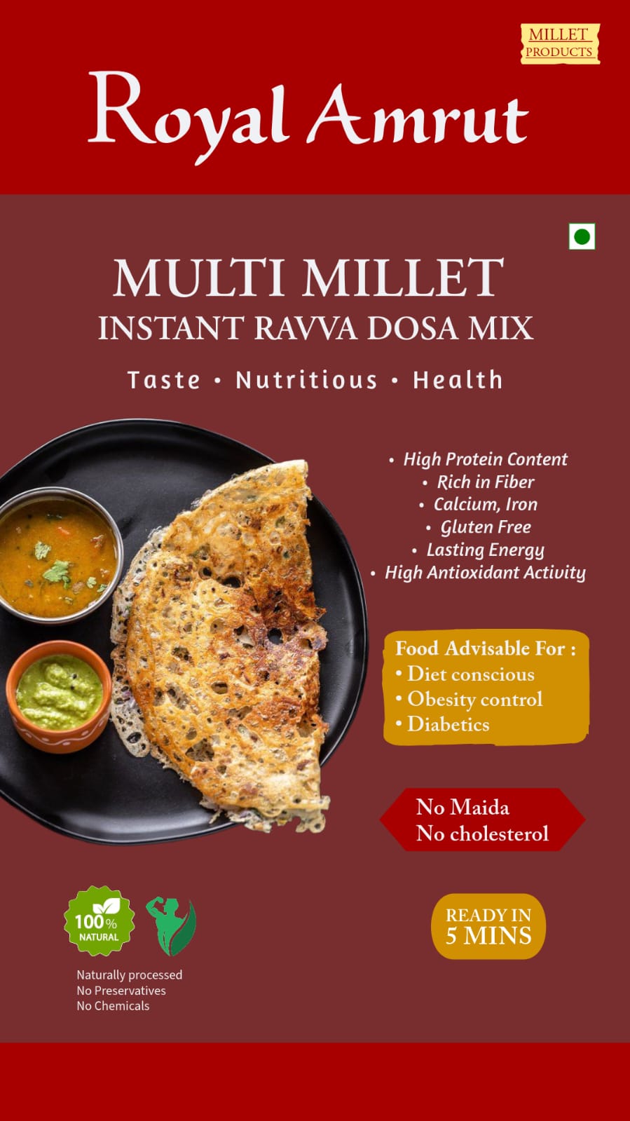 Multi Millet Ravva Dosa Mix